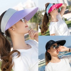 Mujer UV Protection Cap Wide Brim Visor Summer Sun Hat Golf Tennis Outdoor  eb-57200685